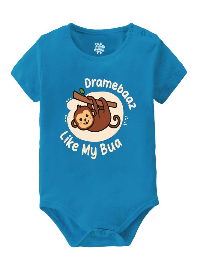 Baby Buzz Dramebaaz Like My Bua Baby Dress | Newborn Baby Romper Clothes for Boy Girl | Gift for Bua, Newborn Photos & Family Functions 6-12 Months - Image 1